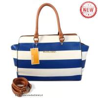 michael kors striped groot blauw boekentassen Outlet Winkel a9ijs411